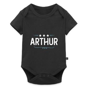 Arthur - Baby Premium Kurzarmbody - Schwarz - Vorne