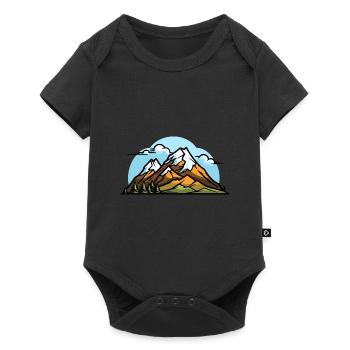 Berge Wandern Symbol - Baby Premium Kurzarmbody - Schwarz - Vorne