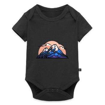 Berge Wandern Symbol - Baby Premium Kurzarmbody - Schwarz - Vorne