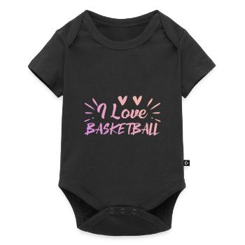 J’adore le basketball - Body à manches courtes Premium Bébé - noir - Devant