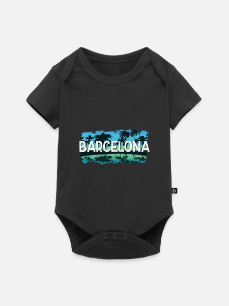 Barcelona - Baby Premium Kurzarmbody - Schwarz