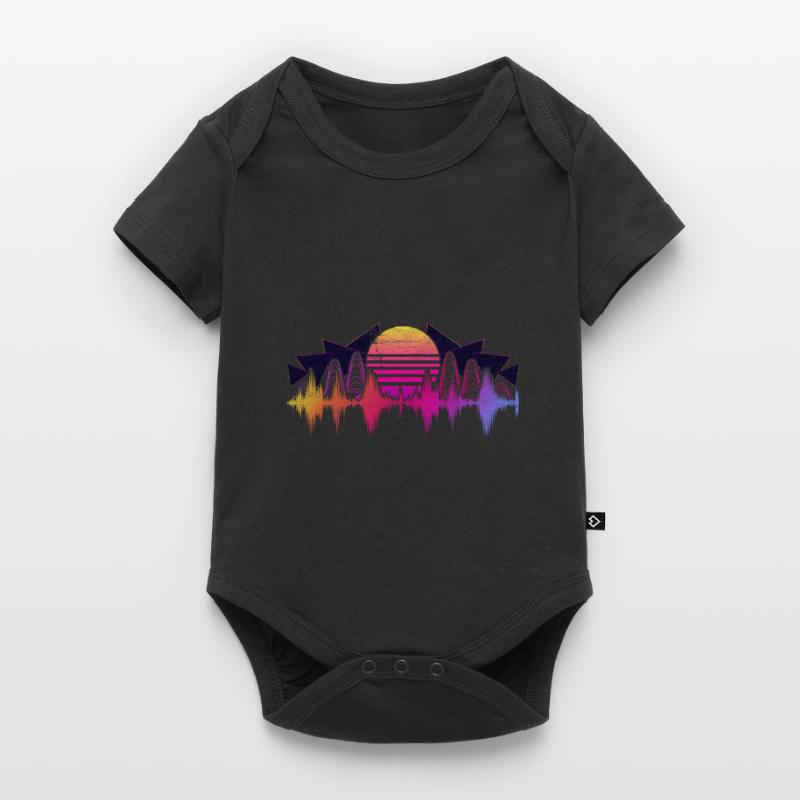 90er Synthwave Tontechniker Geschenk Soundwave Baby Premium Kurzarmbody