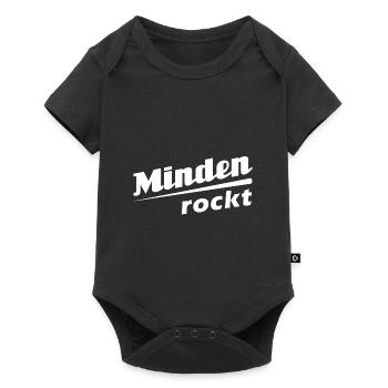 Minden rockt - Textdesign mit Stadtnamen - Baby Premium Kurzarmbody - Schwarz - Vorne
