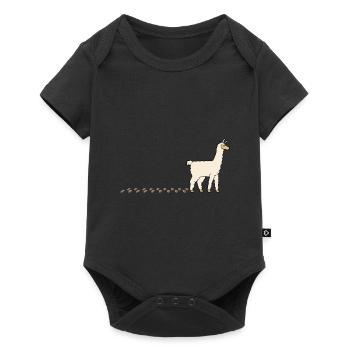 Cute Alpaca Waddling Paws Footprints - Baby Premium short-sleeve bodysuit - black - Front