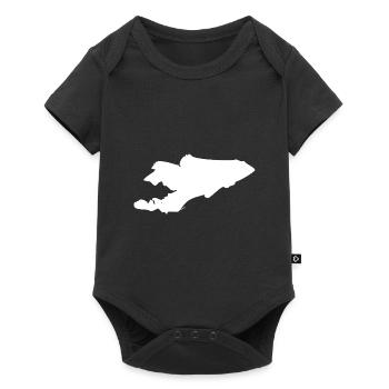 Drapeau de la carte du Kirghizistan - Body à manches courtes Premium Bébé - noir - Devant
