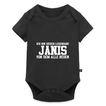 Janis Name Design - Baby Premium Kurzarmbody - Schwarz - Vorne