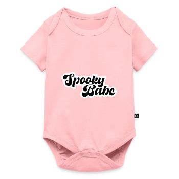 Spooky babe, texte d’Halloween d’inspiration rétro - Body à manches courtes Premium Bébé - rose - Devant
