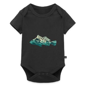 Nature Pêche Forêt Pêche Arbres Cadeau Poisson - Body à manches courtes Premium Bébé - noir - Devant