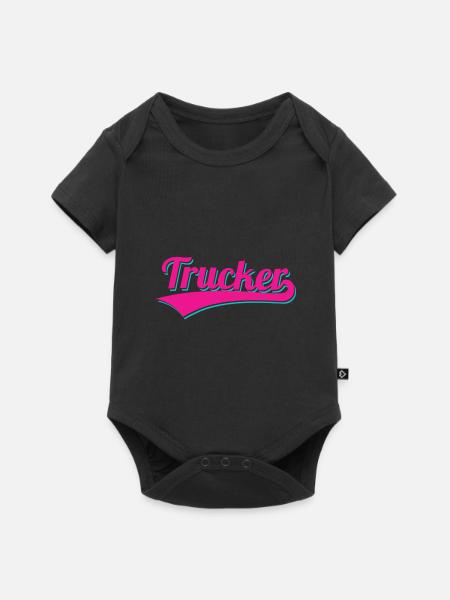 trucker logo - Baby Premium Kurzarmbody - Schwarz