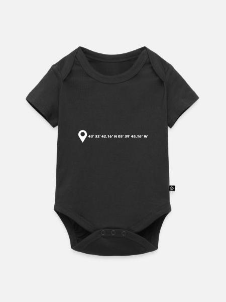 Coordonnées de Gijón - Body à manches courtes Premium Bébé - noir