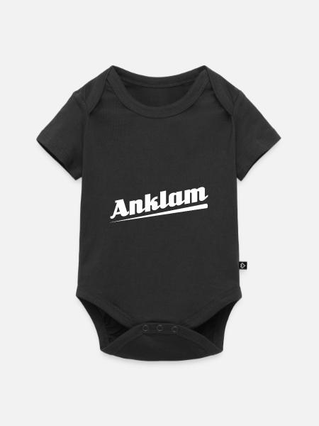 Anklam rockt - Textdesign mit Stadtnamen - Baby Premium Kurzarmbody - Schwarz