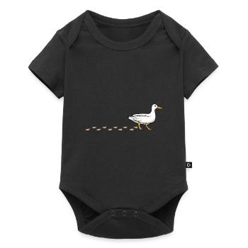 Cute Waddling Duck Footprint Paws Nature - Baby Premium short-sleeve bodysuit - black - Front