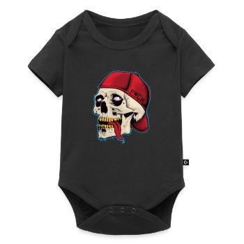 Skull and crossbones skeleton bone cappy motif - Baby Premium short-sleeve bodysuit - black - Front