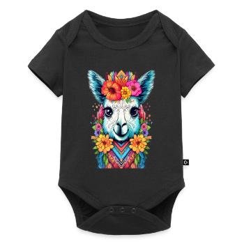 Lama - Baby Premium short-sleeve bodysuit - black - Front