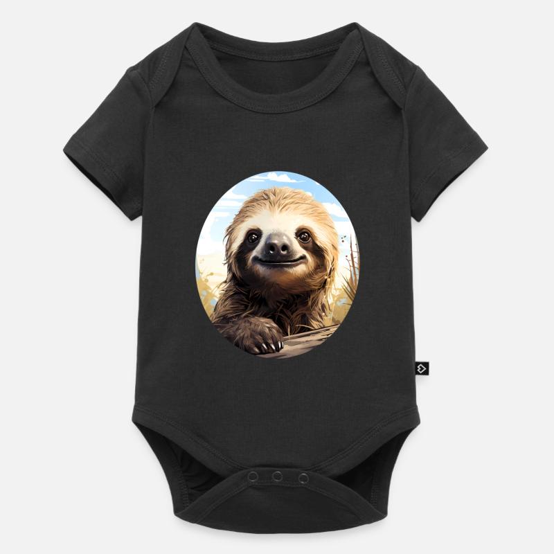 Faultier - Baby Premium Kurzarmbody - Schwarz