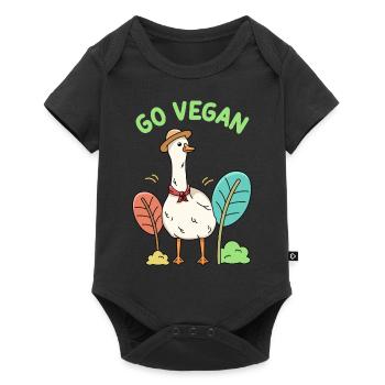 Goose design for proud vegans - Baby Premium short-sleeve bodysuit - black - Front