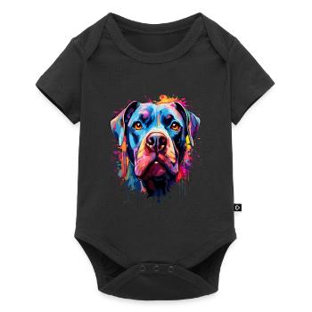 Bouledogue américain coloré - Body à manches courtes Premium Bébé - noir - Devant