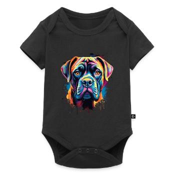 Bullmastiff Colorful - Baby Premium short-sleeve bodysuit - black - Front