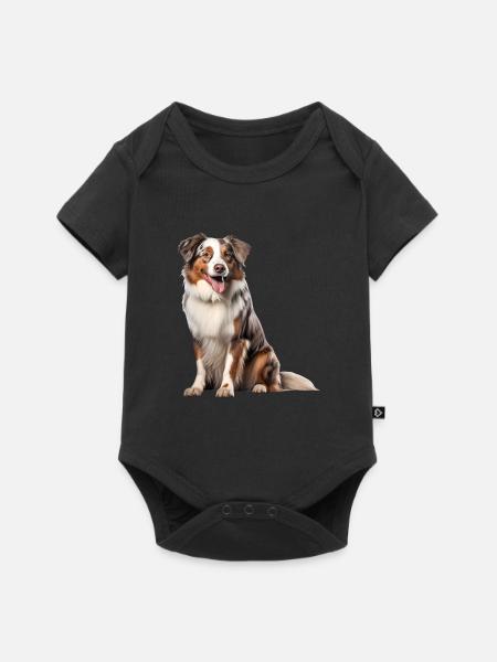 Australian Sheperd - Baby Premium Kurzarmbody - Schwarz