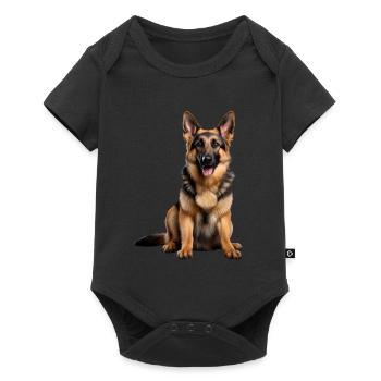 German Shepherd - Baby Premium Kurzarmbody - Schwarz - Vorne