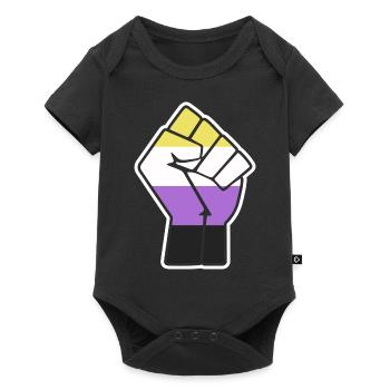 Nonbinary Pride Fist Design for Equality - Baby Premium short-sleeve bodysuit - black - Front