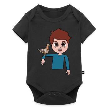 Pigeon boy design for pigeon lovers - Baby Premium short-sleeve bodysuit - black - Front