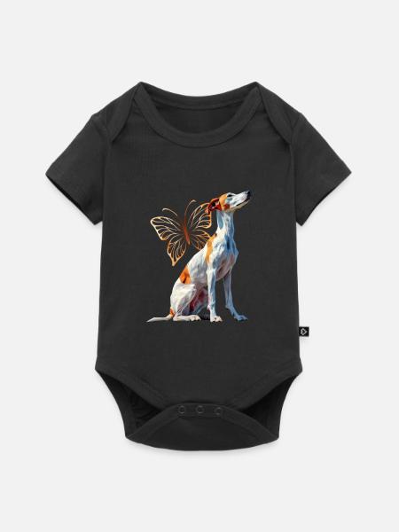 Windhund - Baby Premium Kurzarmbody - Schwarz