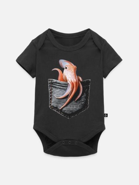Tintenfisch - Baby Premium Kurzarmbody - Schwarz