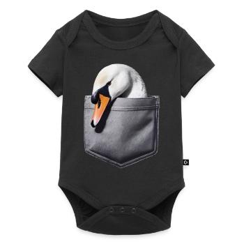 Schwan - Baby Premium Kurzarmbody - Schwarz - Vorne