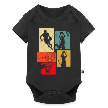 Retro Style Basketball - Baby Premium short-sleeve bodysuit - black - Front