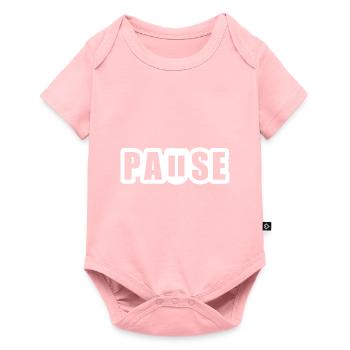 Pause - break - pause button - Baby Premium short-sleeve bodysuit - rose - Front