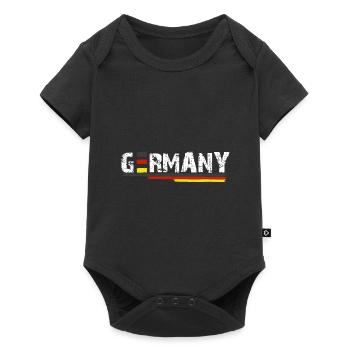 Germany Flagge - Baby Premium Kurzarmbody - Schwarz - Vorne
