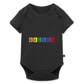 Aachen Stadt Skyline - Baby Premium Kurzarmbody - Schwarz - Vorne
