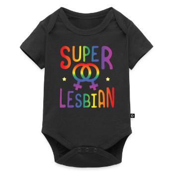 LGBT Gay Pride Lesbian Super Lesbian - Baby Premium short-sleeve bodysuit - black - Front