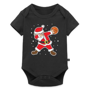 Idée de cadeau de Noël Noël Santa Basketball - Body à manches courtes Premium Bébé - noir - Devant