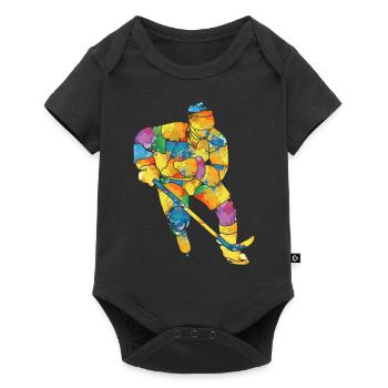 Ice hockey Player hockey winter sports gift - Baby Premium short-sleeve bodysuit - black - Front