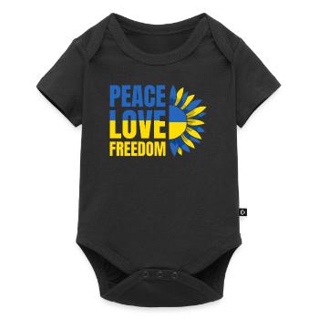 Ukraine Drapeau Paix Drapeau Ukrainien Paix - Body à manches courtes Premium Bébé - noir - Devant