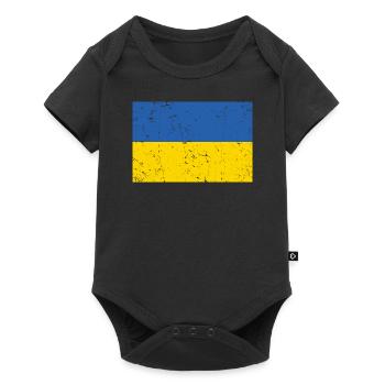 Ukraine Flag Distressed - Baby Premium short-sleeve bodysuit - black - Front
