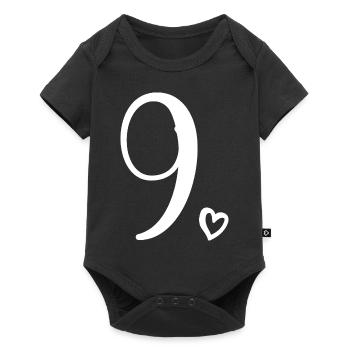 9th Birthday Kids Girls 9 Years Old Cute Number 9 - Baby Premium short-sleeve bodysuit - black - Front