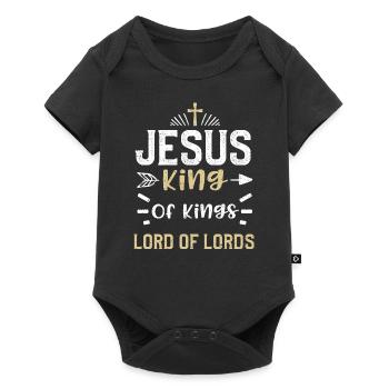 Jésus Roi Des Rois Seigneur Des Seigneurs - Body à manches courtes Premium Bébé - noir - Devant