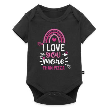 I love you more than pizza - Baby Premium short-sleeve bodysuit - black - Front