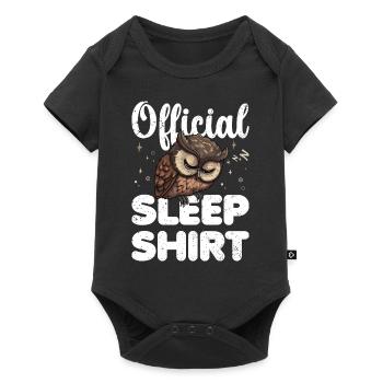 Owl Official Sleep Shirt Lazy Relax - Baby Premium short-sleeve bodysuit - black - Front