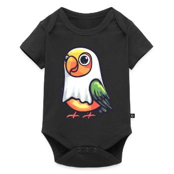 Papagai Halloween Comic Geist - Baby Premium Kurzarmbody - Schwarz - Vorne