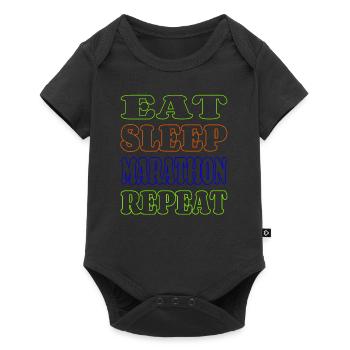 Eat sleep marathon repeat - Body à manches courtes Premium Bébé - noir - Devant