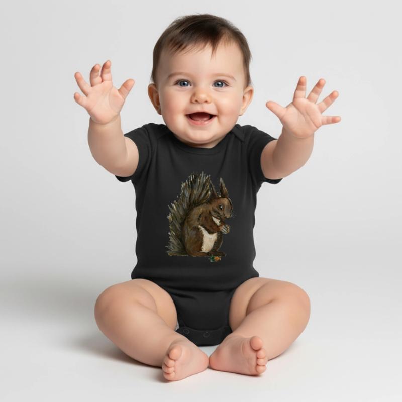 Eichhörnchen Eichhörnchen eichhörnchen esquilo Haselnuss Baby Premium Kurzarmbody