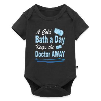 Winterbaden Spruch Kaltbaden Kryotherapie - Baby Premium short-sleeve bodysuit - black - Front