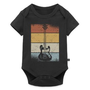 Retro Bass Guitar Musician Bassist Bass Player - Baby Premium short-sleeve bodysuit - black - Front