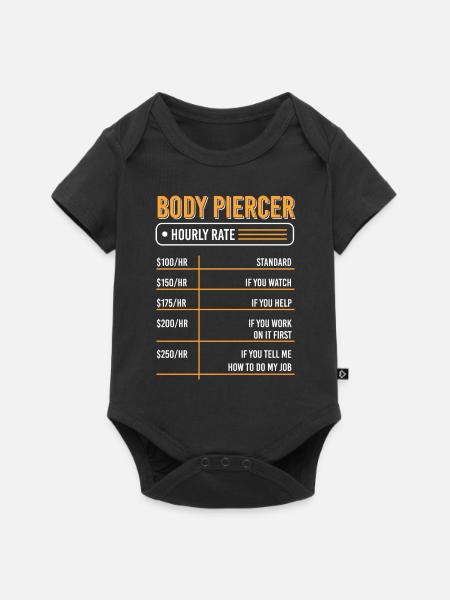 Beruf Piercen Piercingstudio - Baby Premium Kurzarmbody - Schwarz