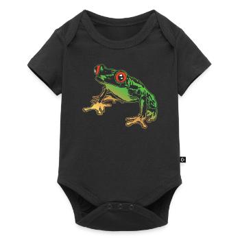Laubfrosch Grafik Aquatische Amphibienfrosch Liebhaber - Baby Premium Kurzarmbody - Schwarz - Vorne