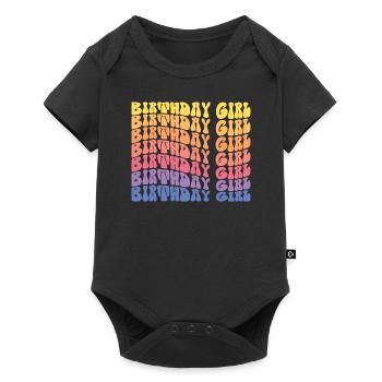 Birthday Girl - Groovy Retro Vintage Birthday - Body à manches courtes Premium Bébé - noir - Devant
